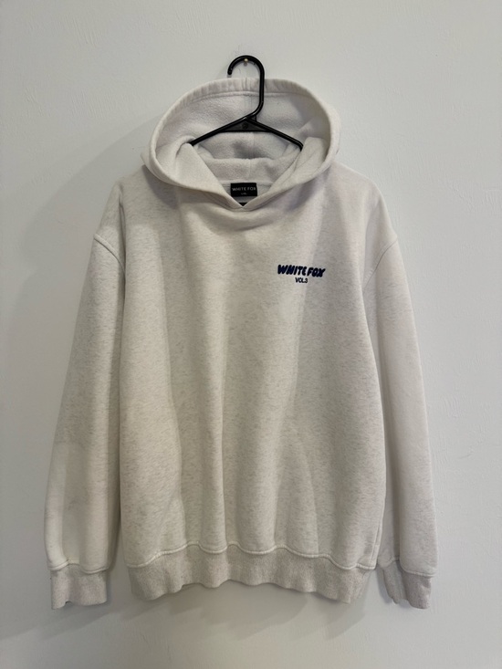 White Fox Boutique Tops - White Fox Boutique White Hoodie with Navy Logo